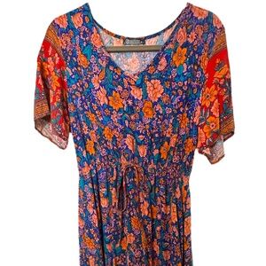 Pretty Garden Floral Multicolor Maxi Dress